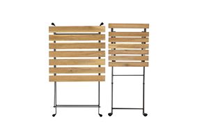 Ensemble bistrot pliant en bois le plus vendu avec 2 chaises, structure en fer, mobilier de jardin extérieur, design minimaliste moderne - Product Image 2
