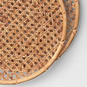 Assiette de présentation en rotin style vintage, décoration de table rustique pour mariage, fournisseur export - Product Image 2