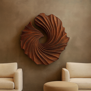 Sculpture Art Déco de Luxe Décoration Murale Meubles en Bois Organique Artisanaux pour Salon Cadeau de Pendaison de Crémaillère - Product Image 2