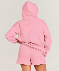 Ensemble court de sweats à capuche oversize pour femmes, faible MOQ, dernière conception, en coton, tendance 2025 - Product Image 4