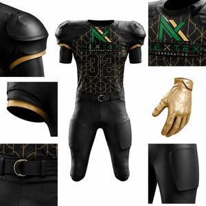 Ensemble d'uniformes de football personnalisés pour hommes en verre teinté, maillot par sublimation, pantalon rembourré, tenue de sport d'équipe, kit d'équipement de jeu, vente OEM Pro! - Product Image 5