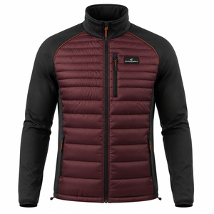 Veste matelassée à capuche pour homme, finition brillante, hiver, décontractée, imperméable, respirante, coupe-vent, tissu PU, polyester/nylon, fermeture éclair - Product Image 4