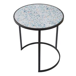 Set of 2 <b>Round</b> End <b>Tables</b> Stacking <b>Side</b> <b>Tables</b> with Durable Metal Frame for <b>Small</b> Spaces for Living Room or Office - Product Image 3