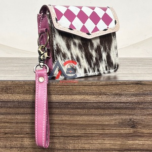 2026 New Design Multi-function Fashion Women's checkered Leather Coin <b>Purse</b> Portable Large Capacity Cowhide Leather Card Wallet - Product Image 1