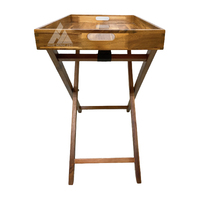 Plateau à thé en bois d'acacia de luxe moderne de haute qualité, plateau latéral amovible pour meubles de salon, respectueux de l'environnement