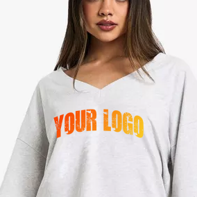 Suéter de punto personalizado con logo para mujer, camiseta de verano de punto a rayas con número impreso, jersey de fútbol oversize, suéter tipo cubre-ropa. - Product Image 3