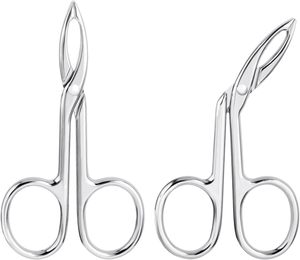 2 pinces à épiler en acier inoxydable avec poignée en forme de ciseaux, pointe fine, réutilisables, durables, faites à la main, de luxe, pour sourcils et poils - Product Image 1