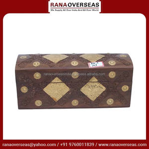 Organizador de almacenamiento de joyas de madera con clase de alta calidad con incrustaciones de latón hechas a mano a precios asequibles de proveedores - Product Image 2