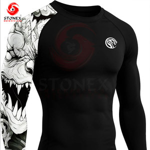 Custom Men's Compression Long Sleeve rash guard Moisture Wicking <b>Athletic</b> Gym Workout Running Base Layer Sportswear - Product Image 1
