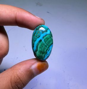 Prix de gros Pierre précieuse naturelle Chrysocolle Malachite de haute qualité, taille ovale, pour la fabrication de bijoux, vert, tailles assorties - Product Image 2