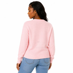 Pull en tricot rose pour femme Cosh International Sorority Sisterhood, col rond, manches longues, coupe classique, épaisseur standard, motif - Product Image 4