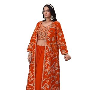 Nueva colección de Kurtis de Organza bordados pesados cosidos y traje Dupatta de seda estilo pakistaní Salwar Kameez - Product Image 1