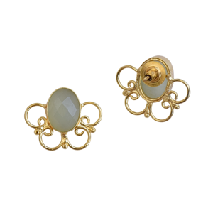 <b>Blue</b> Chalcedony Handmade Fashion jewelry <b>earrings</b> Customized Unique Designer <b>Studs</b> Whole Supply - Product Image 2