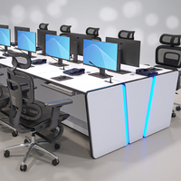 Solution de bureau modulaire pour poste de travail de salle de contrôle, table de centre de commande réglable en hauteur