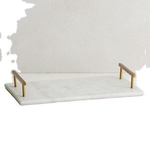 Plateau de service en marbre blanc cuisine nordique salle de bain décor à la maison vanité plateau décoratif luxe simple plateau décoratif assiette - Product Image 1