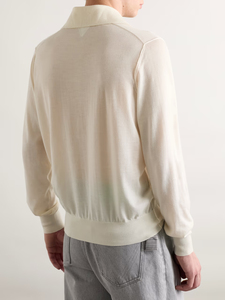 Pull Polo Homme Personnalisé en Maille Fine à Manches Longues avec Ourlet Côtelé – Haut Décontracté Léger et Luxueux - Product Image 5