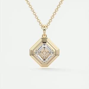จี้เพชรทรง Asscher Brilliant เพชรเลี้ยงในห้องปฏิบัติการ 14K 18K ทองคำแท้ ฝังแบบ Bezel Setting พร้อมใบรับรอง IGI เพชร CVD/HPHT สร้อยคอเครื่องประดับ - Product Image 6