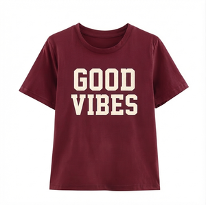 Camiseta de Verano para Mujer, Cuello Redondo, Estilo Urbano, Venta al Por Mayor, Servicio OEM, Tallas Grandes, Tejido de Punto, de la Mejor Calidad - Product Image 3