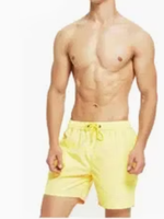 PROFIT SPORTS Short de bain pour homme à imprimé feuilles, séchage rapide, taille à cordon, longueur mi-cuisse, décontracté, pour la natation et le surf, personnalisable, polyester/coton