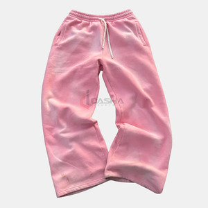 <b>Mens</b> 100% Cotton Regular Fit <b>Sweatpants</b> Straight Leg Drawstring <b>Joggers</b> Winter Breathable Casual Pants OEM <b>Wholesale</b> - Product Image 1