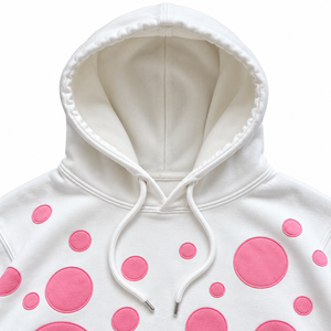 Sudadera con Capucha Unisex Extra Grande, Blanca y Rosa, de Poliéster Tejido, Transpirable, Informal, para Invierno - Product Image 3