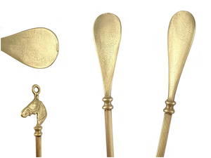 Cuchara para zapatos vintage con cabeza de caballo, tamaño mediano, de latón francés fundido, estilo ecuestre, para el cuidado de calzado en el recibidor y el cuarto de servicio. - Product Image 6