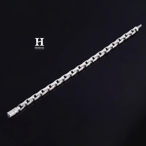 Pulsera de Lujo con Eslabones Rectangulares de Moissanita VVS, Estilo Hip Hop, con Diamantes Cultivados en Laboratorio, Joyería para Hombre - Product Image 3