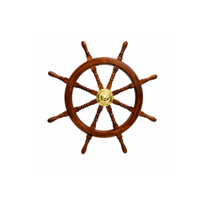 Décoration murale artisanale en bois en forme de roue de bateau nautique |   Décoration murale marine côtière de 76,2 cm |   Décoration d'intérieur rustique écologique - Product Image 2