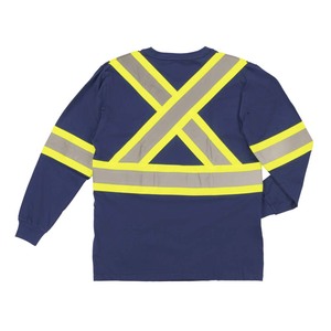 T-shirts de travail haute visibilité personnalisés, respirants, unisexes, de haute qualité, réfléchissants, col rond, manches longues, pour activités de plein air - Product Image 6