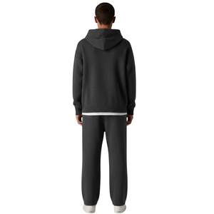 Conjunto de Sudadera con Capucha y Pantalones Deportivos de Punto para Hombre, Corte Holgado, Color Carbón, Ropa Deportiva Informal de Algodón, Pantalones Deportivos con Bolsillo Canguro, Ropa Deportiva de Moda - Product Image 6