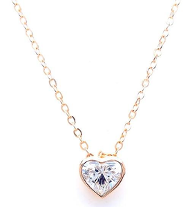 Collar de Oro Sólido de 14K en Oro Rosa con Colgante Geométrico Entrelazado, Cadena para Clavícula Femenina, Certificado IGI, Lujoso para Bodas y Fiestas - Product Image 1
