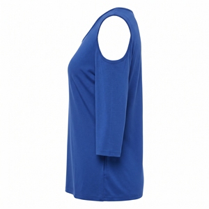 Blusa Casual de Lino para Mujer, Holgada, con Hombros Descubiertos y Manga Recortada, Tejida, OEM ODM, Venta al por Mayor, Logotipo Personalizado de Fábrica, MOQ Bajo - Product Image 2