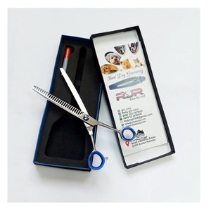 <b>Dog</b> Grooming Gold Stainless Steel <b>Scissors</b> 7.5" Rainbow Straight Shears Anti-Static Smooth Tip Custom Logo 100% High Quality - Product Image 5