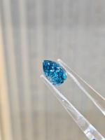 Diamant bleu Azure Mist 3.00 - 3.10 CTS, taille poire, fantaisie intense, clarté VVS2 VS1, certifié IGI, cultivé en laboratoire pour la fabrication de bijoux