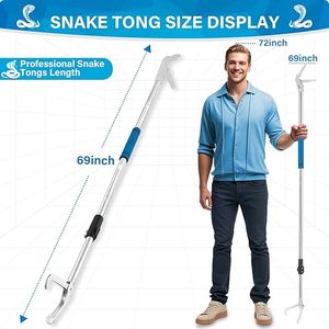 Professional Snake Handling Tongs Collapsible Reptile Catcher Stick Rattlesnake <b>Grabber</b> <b>Tool</b> Safe Strong Metal Grip Equipment - Product Image 2