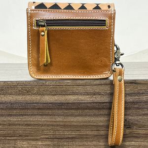 Portefeuille pour femmes en cuir de vachette miniature de haute qualité, neuf d'usine, avec motif à carreaux, blocage RFID, pour cartes et pièces de monnaie - Product Image 5