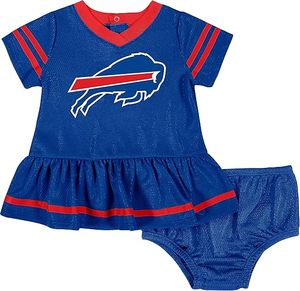 Robe en jersey pour bébé fille Chicago Bears avec bloomers, tenue de sport à thème football en maille marine - Product Image 6