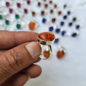 Premium Natural Chinese Amber <b>Ring</b> Handmade Gemstone Jewelry Gift for <b>Women</b> Men Wholesale Custom Supply Gift Supply Natural Gift - Product Image 2