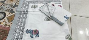 Parure de draps plats en coton imprimés à la main avec taies d'oreiller, literie florale indienne, textile de maison fait main, vente en gros en vrac - Product Image 2