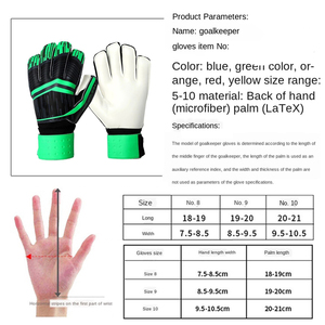 Football Goalkeeper Gloves Full Finger PU Non-Slip Breathable Adjustable Wrist <b>Strap</b> Hook Loop Closure Unisex Powerful Catch - Product Image 6