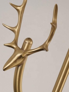 Antler Crest Metal Table Lamp with Decorative Deer Horn Accents Bronze Finish <b>Drum</b> <b>Shade</b> Warm Ambient Bedside <b>Lighting</b> - Product Image 3