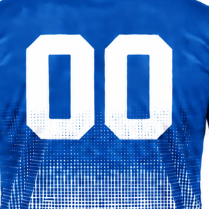 Royal Blue and <b>White</b> Gradient Sublimation T <b>Shirt</b> <b>Men</b> <b>Short</b> <b>Sleeve</b> Crew Neck Custom Printed Sports Training Performance Athletic - Product Image 5