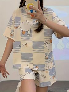 Conjunto de Pijama de 2 Piezas para Invierno, Manga Corta, Suave, para Niñas y Mujeres - Product Image 3