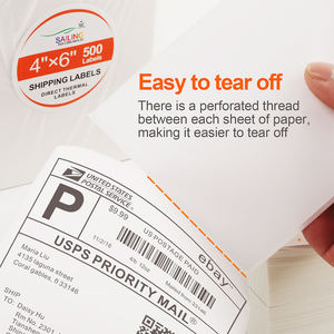 Vela a granel en blanco 500 hojas integradas 4X6 A6 papel térmico etiqueta de envío rollo de pegatinas - Product Image 4