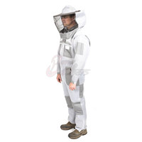 Combinaison d'apiculture confortable en mélange de coton avec chapeau rond et coutures robustes pour une protection durable