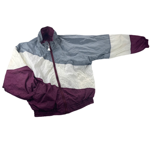Purple Windbreaker Tracksuit Full Zip Color Block Grey White Stand Collar Vintage Elastic <b>Jogger</b> Set Men Wholesale Sportswear - Product Image 2