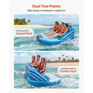 Tubo Gonfiabile Trainabile in PVC per 3 Persone, Capacità 230 kg, per Sport Acquatici e Nautica - Product Image 3