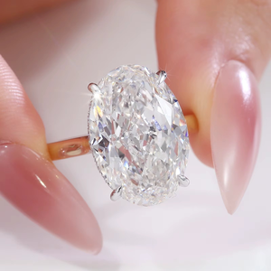 แหวนทองคำแท้ 10K ประดับเพชรแล็บ 5 กะรัต รูปไข่ จาก Provence Jewelry ได้รับการรับรองจาก IGI GIA เพชรเพาะเลี้ยงสำหรับผู้หญิง - Product Image 3