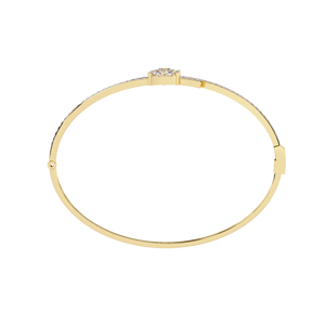 Brazalete Clásico de Oro Sólido de 14k con Diamantes Cultivados en Laboratorio, Certificados por IGI, Corte Redondo y Marquesa, Joyería Fina para Mujer - Product Image 3