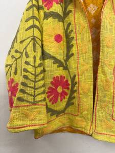 Hand Embroidered <b>Velvet</b> Bomber <b>Jacket</b> for Women with Floral Pattern Open Stitch Full Sleeves Quick Dry-Autumn/Winter/Spring - Product Image 5